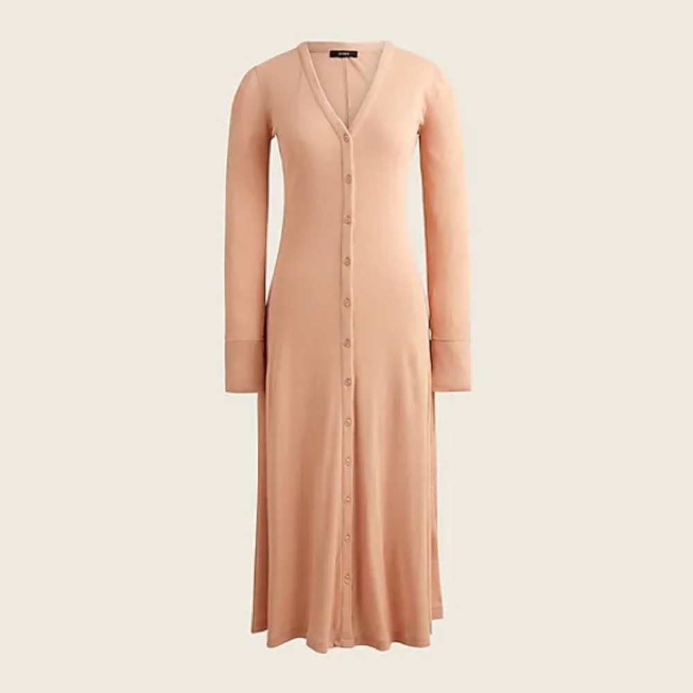 Plus Size J.Crew Ribbed Button-front Knit Dress. US size 2X. BA960- LUXURY CAMEL